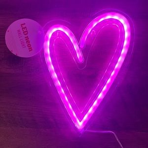 Target Bullseyes Playground Valentines Day Heart Shaped LED Wall Sign Pink